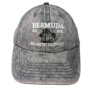 Royal Resortwear Trucker Hat Gray One Size Bermuda Atlantic Outpost Palm Trees